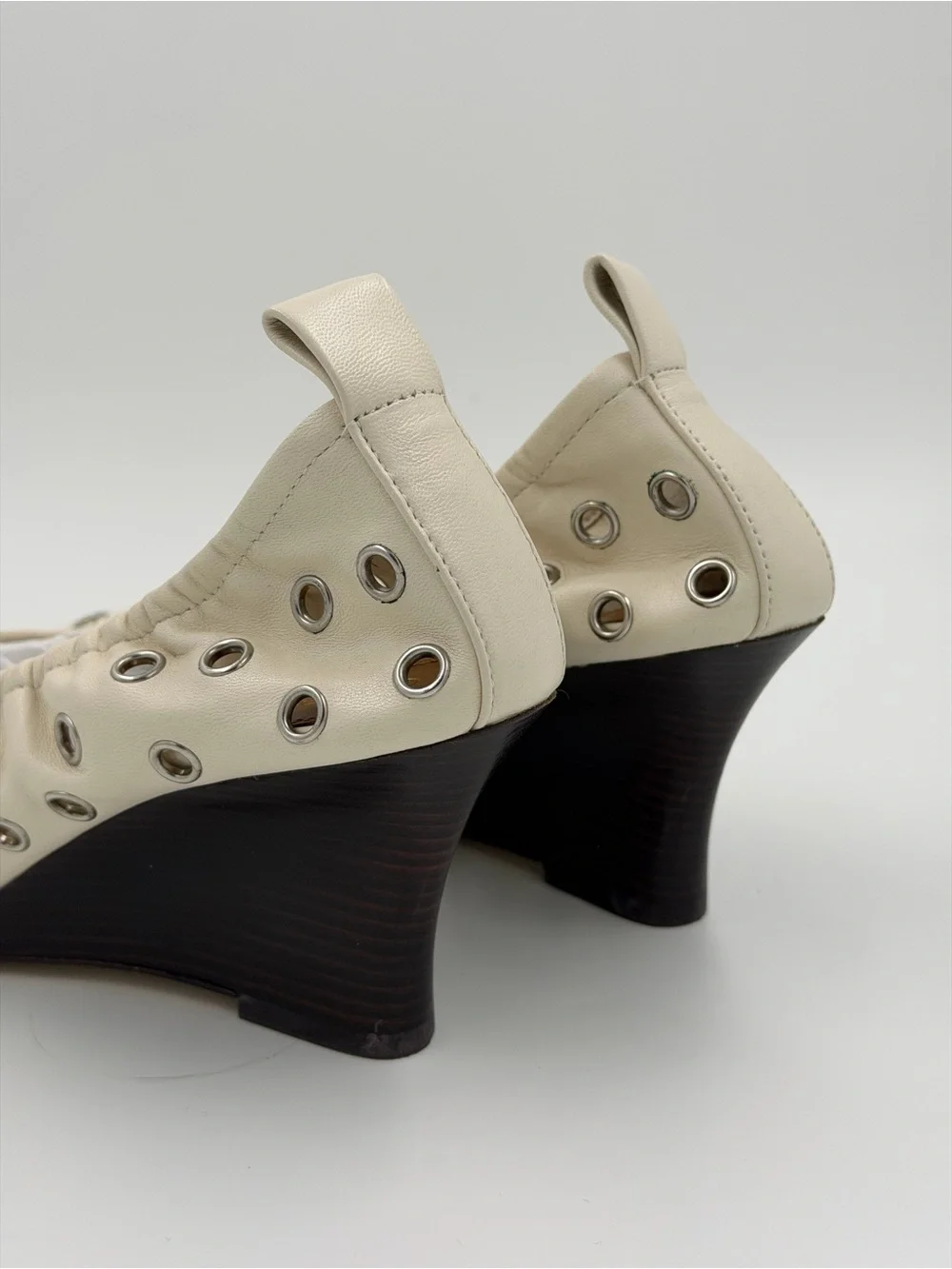 Tory Burch Eyelet Wedge – New Ivory – Size 8 – Worn once